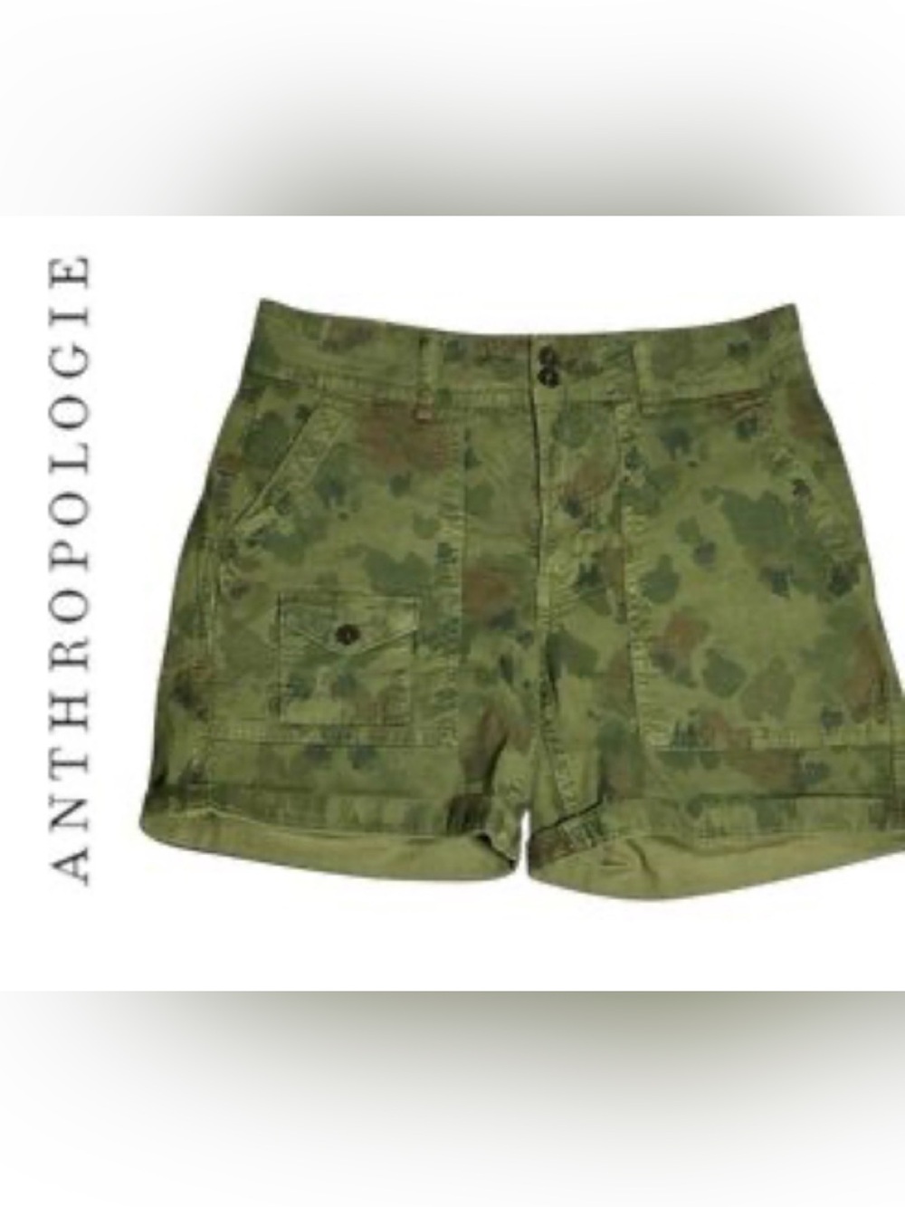 Anthropologie The Wanderer Green Camo Utility Shorts utility pockets - Picture 4 of 4